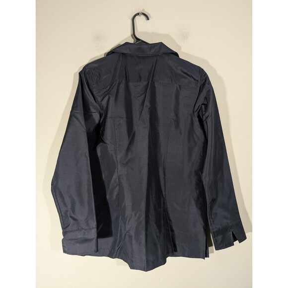 Talbots Womens Navy Long Sleeve Silk Blouse Sz 6 Office Workwear Business Boss - Picture 2 of 7